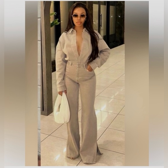 Zara blogger tan TRF LONG DENIM - Picture 2 of 15